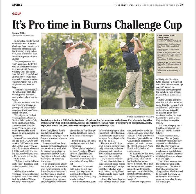 Burns Challenge Cup Hawaii Golf Ryan Acosta